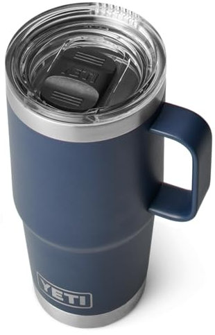 YETI Rambler Travel Mug, Stainless Steel Vacuum Insulated Mug with Stronghold Lid, Navy, 20 oz (591 ml)