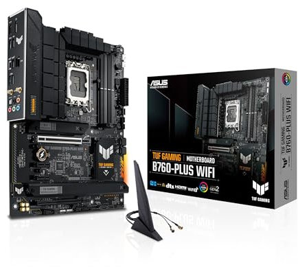 ASUS TUF Gaming B760-PLUS WiFi (13. und 12. Generation) LGA 1700 ATX Motherboard mit PCIe 5.0, 3xPCIe 4.0 M.2 Steckplätze, Front USB 3.2 Gen 2 Gen 2 Gen 2 Gen 2 Type-C, Thunderbolt 4 AEMP II