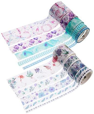 Ciieeo Washi Tape 10 Stück Japanische Dekobänder Bunt Dünn Blumenmuster Selbstklebend Für Selbstgemacht Scrapbooking Geschenkverpackung Alltag