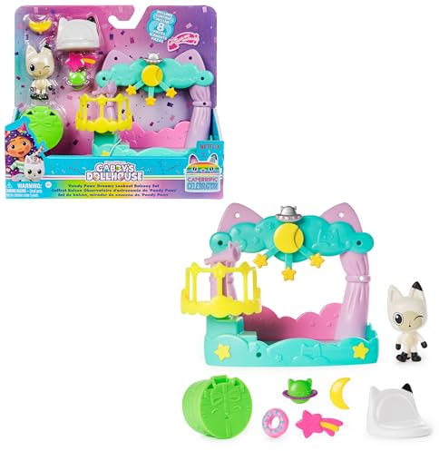 LA CASA DE MUÑECAS DE GABBY - BALCÓN MIRADOR DE ENSUEÑO 'PANDY PATITAS' GABBY'S DOLLHOUSE + FIGURA PANDY + ACCESORIOS CASA DE MUÑECAS - 6071360 - Juegos Infantiles - Juguetes Niños 3 años +