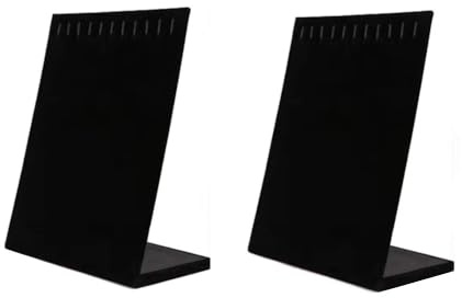 Acrylic 2 confezioni di espositore per collane, Espositore per Collane, Espositore per Gioielli a Forma di L Elegante Espositore da Tavolo per (Nero)