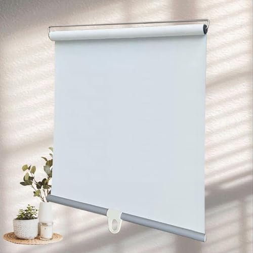 Tragbares Verdunkelungsrollo Für Fenster,Einziehbarer Balkonvorhang,Leichte Temporäre Verdunkelung,Mit Saugnäpfen,32cm 40cm 50cm 65cm 72cm 90cm 120cm 145cm Breit,Milky White-145x200cm(57.1x78.7in)