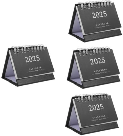 NUOBESTY 4stücke Tischkalender Eleganter Praktischer Schreibtischkalender Für Büro Und Zuhause Mit Stabiler Spiralbindung Und Erinnerungsfunktion