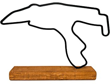 RaceTracks.pl Modèle de Circuit de F1 spa, Idée de Cadeau pour Un Fan de Formule 1, Base en Bois 20cm, Décoration F1 spa
