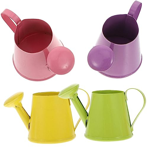 OFFSCH Set Di 4 Annaffiatoi Per Bambini Mini Annaffiatoio in Metallo Per Fiori Annaffiatoio Per Bambini