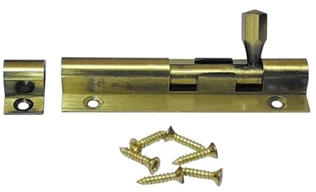 Türriegel, Antik-Bronze, 75 mm, gerade, strapazierfähig, mit Schrauben für Schlafzimmer, Badezimmer, WC, Schuppen, Tor, Schränke und Schränke, 1 Stück