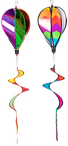 SUPVOX 2pcs Moulin à Vent en Plastique Coloré pour Décoration Suspendue en Montgolfière, Facile à Assembler, pour Jardin et Maison, Design Chic et Attrayant