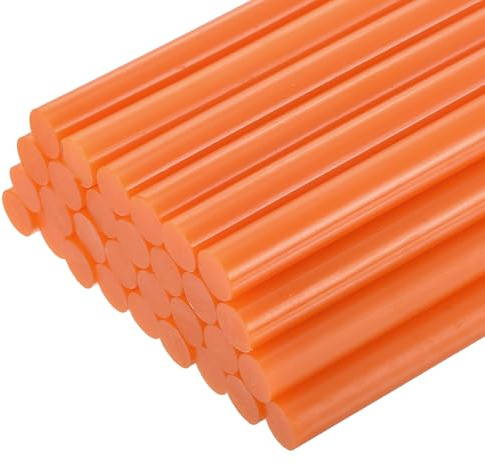 QUARKZMAN 30 Pièces Bâtons de Colle Chaude pour Pistolet, 11mm x 100mm Recharge Universelle pour Pistolet à Colle pour Bricolage, Réparations, Loisirs Créatifs, Décoration, Orange