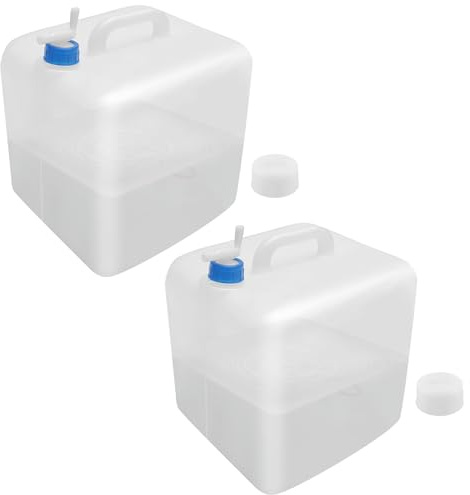 TNTGMG - Recipiente de agua plegable, 2 paquetes de bolsas de almacenamiento de agua de 20 litros con grifo, bolsa de almacenamiento de agua de plástico sin BPA, jarra de almacenamiento de agua de