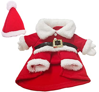 Veemoon Weihnachtskostüm Für Hunde – Lustiger Hund Anzug Mit Weihnachtsmütze - Warmer Wintermantel in Rot Und Weiß - Ideal Für Die Festliche Und Weihnachtsfeiern