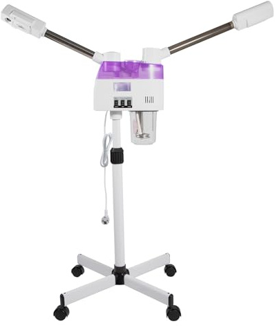 Vapore viso a doppio tubo, dispositivo per sauna viso 800 W, pulitore per pori multifunzionale, vaporizzatore viso per centri di cura della pelle, saloni di bellezza e uso domestico