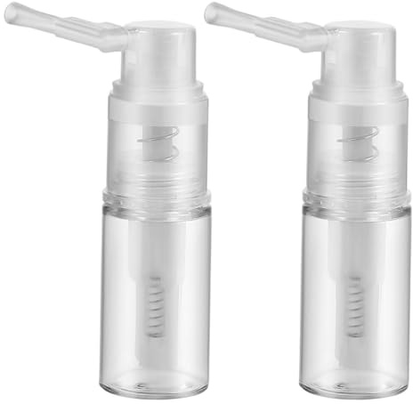 2pcs 14ML Plastic Powder Spray Bottles with Long Nozzle, Refillable Detachable Travel Spray Containers for Hair Fiber, Body Powder, and Cosmetic Use at Home or Salon