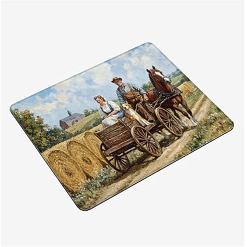 Alfombrilla Ratón Granja Mini Mousepad 40x30cm, Parejas Alfombrilla Gaming, Tapete Escritorio con Bordes Cosidos, Protector Escritorio con Base Goma Antideslizante Oficina Accesorios Gaming S0-282