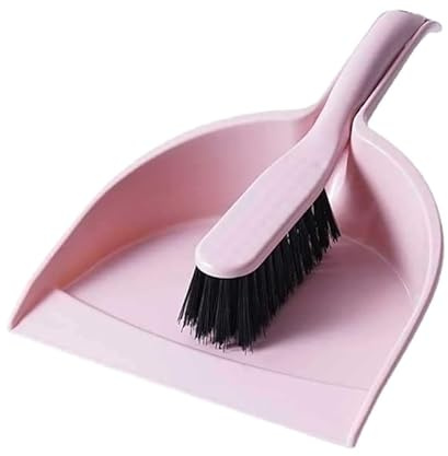 Dustpan and Brush Sets, Mini Dust Pan and Brush, Durable Multi-Functional Cleaning Tool with Hand Broom Dust Pan for Sweeping Home Desktop (Pink)