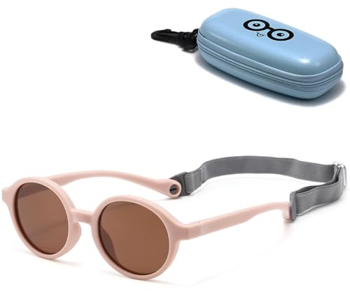 Musivon Baby Sunglasses with Adjustable Strap, Polarized Toddler Sunglasses Flexible Frame for 0-2.5 Years Newborn Boys Girls