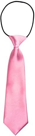 DonDon Cravatta da bambino ragazzo effetto seta lucida - 7,0 cm di larghezza - con elastico - rosa