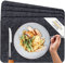 MIQIO® Manteles Individuales de Fieltro en Estilo Escandinavo - Fieltro y Cuero - Lavable | Set de 4 Manteles de Fieltro 44x30 cm | Manteles para la Decoración de la Mesa de Navidad | Gris Oscuro