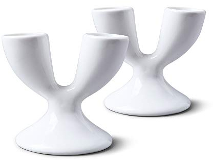 WM Bartleet & Sons 1750 TSET104 Juego de 2 hueveras Dobles de Porcelana, Color Blanco