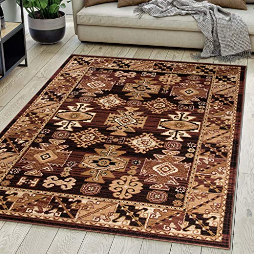 Carpeto Grande Tappeto Corridoio 200x300cm Marrone Classico Tradizionale | Tappeto per Ingresso Cucina Ufficio Soggiorno Camera da Letto Morbido Facile da Pulire Resistente Ai Detergenti Pelo Corto
