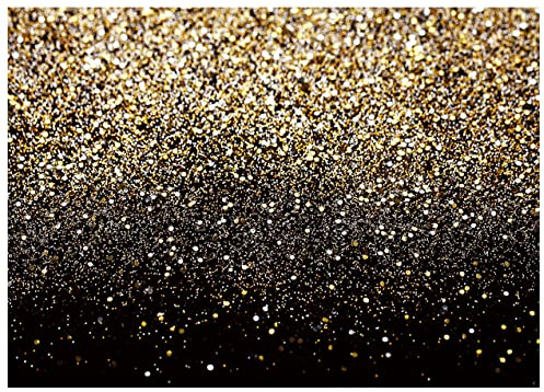 AIIKES Golden Bokeh Fotografie Hintergrund Schwarz und Gold Glitter Hintergrund Hochzeit Familie Party Geburtstag Dekoration Neugeborenes Foto Hintergrund Studio Props 11-547