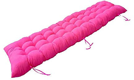 Yuing Garden Bench Cushion with Fixing Ties, 2-3 Seater Thick Chair Swing Pad, Comfortable Bench Seat Pad Cushion for Outdoor Indoor Furniture 48x120cm Pink