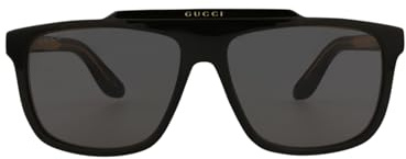 Gucci Herrenbrille, Schwarz/Schwarz/Grau, 58