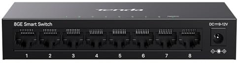 Tenda TEG208E Managed Switch 8 Port Rj45 Gigabit Switch 10/100/1000 Mbps, Smart Switch LAN distributore (IGMP-Snooping, QoS, VLAN, carcassa metallica)