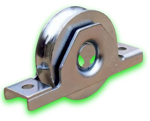 DECO FER FORGE- Roue Galet de Portail Coulissant Rainure Gorge Ronde en U- Roulette Portail Coulissant A Encastrer- Diamètre Roue Ø 50 mm Support 100 kg- Roulette Charge Lourde- Pour Porte Coulissante