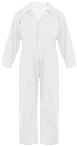 YiZYiF Tuta Intera da Lavoro in Cotone per Bambini Fascia Elastica Tuta Protettiva Costume per Ragazzi Pilota Salopette Tutina Completo Operaio Meccanico Zip 6-16 Anni