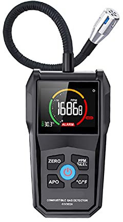 Rilevatore di gas Lcd. Misuratore del monossido di carbonio combustibile analizzatore del gas portatile portatile Co. Tester del monitor del gas rilevatore di perdite di gas con rilevamento accurato(C