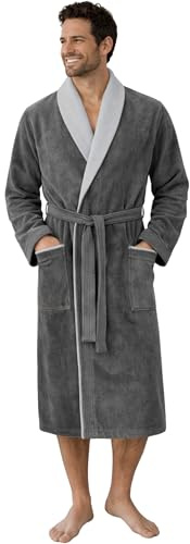 Morgenstern Bademantel Herren Baumwolle Frottee Schalkragen Sam | Weich, saugstark, atmungsaktiv, Taschen und Bindegürtel – geprüft auf Schadstoffe, ideal für Sauna, Baden, Sport, Zuhause