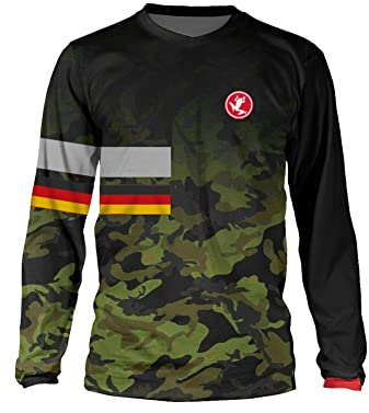 UGLY FROG Mountainbike Damen&Herren Unisex Langarm-Shirt | Kinder | MTB DH FR Downhill Freeride | Atmungsaktives Material, Gepolsterter Ellbogenschutz | Element Youth Jersey