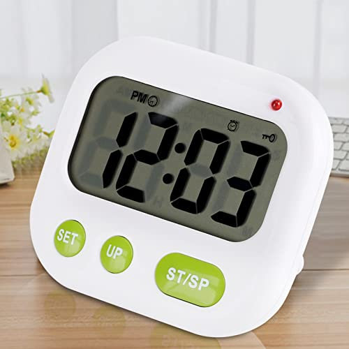 Gavigain Music/Vibration Digital LCD Alarm Clock,Electronic Kitchen Timer with Backlight
