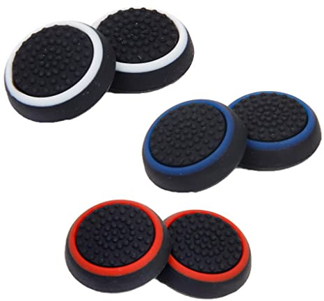 Tiuimk Capuchon universel bicolore non lumineux pour manette de PlayStation 4 PS4/PS3/PS2 Protection contre la poussière Remplacement facile Blanc Rouge Bleu