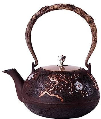 Teiera in Ghisa Teiere Giapponese 40.5oz/1.2L Teiere Ghisa Teiera Senza Rivestimento Teiere Giapponesi Fatte A Mano Giappone Bollitore Casa O Cucina Teiera Giapponese