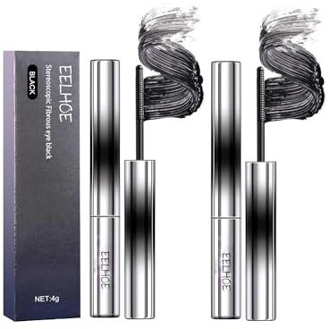 2 Pcs Judy Doll Mascara, Judydoll Mascara, Bristleless Mascara, 3D Curling Eyelash Iron Mascara, Washable Extra Slim Metal Mascara, Waterproof, Long Lasting