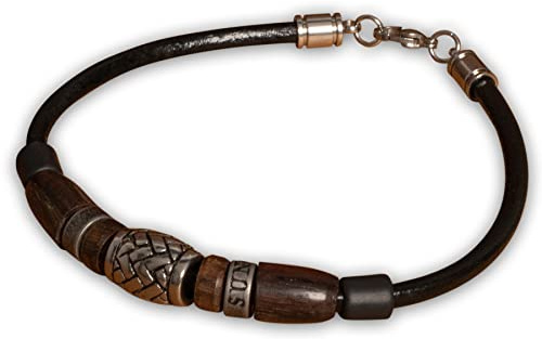 HANA LIMA Lederarmband Surferarmband Herrenarmband Edelstahl Männerarmband Damenarmband Armband für Herren Damen Mann Frau Unisex Mölndal