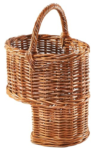 Kobolo Treppenkorb Korb Henkelkorb aus Rattan geflochten lacak