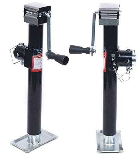 Wiefiche 1X Stücke Anhänger Stützen, 1X Ausdrehstütze klappbar 1000kg Abstellstütze 570-950mm Verstellbar Baggerstütze Stützfuß Anhänger Stahl