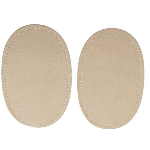 SYSUII 1 Paar Patches zum Aufbügeln,Lederflicken Ellenbogen Aufbügelflicken PU Leder Patch Reparatur Nähen Flicken zum Aufbügeln für Kleidung Handwerk Rucksack Schuhe Hosen,Jacken Dekoration -Beige