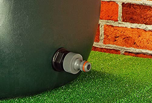 1/2 Water Butt/rain Barrel/Water Storage Tank Adaptor + Universal Garden Hose Connector (1/2 bsp) Requires a 21mm Hole
