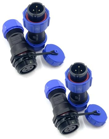 2 connettori SP17 a 3 poli, spina aeronautica, spina maschile e femmina femmina cavo connettore IP68 3 pin Aviation maschio per lampade esterne 500 V 10 A
