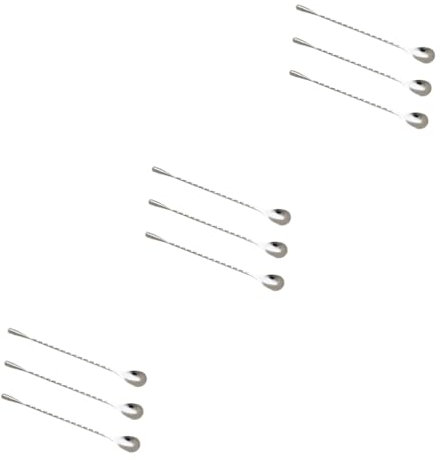 Alipis 9 Pz cucchiaino da Cucchiaio da miscelazione per bevande Barman cucchiaio da miscelazione mescolare cucchiai per bere cucchiai per mescolare cocktail sbarra barra a spirale