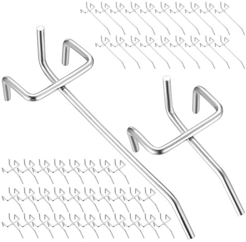 XRXYMQ 50 ganci per parete forata, accessori da parete forata, ganci per ganci da parete forati, per scaffali da supermercati, negozi di ferramenta, display 5 cm/10 cm