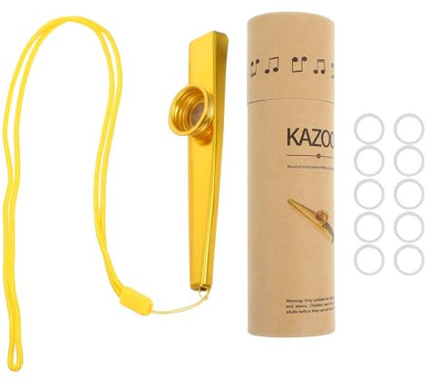 Vaguelly 1satz Tragbares Kazoo Metall Mit Flötenmembran Und Schnur Musikinstrument Für Erwachsene Für Anfänger Und Profis Für Familien Und Freunde