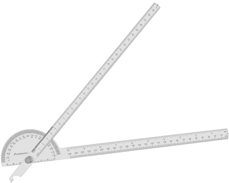 Nortools Stainless Steel Angle Protractor -180° Two Arm Ruler Adjustable Finder Angle Protractor Ruler Woodworking Machinist Measure Tools with dual Metric-Imperial units (30 cm/ 11.8 Inch)