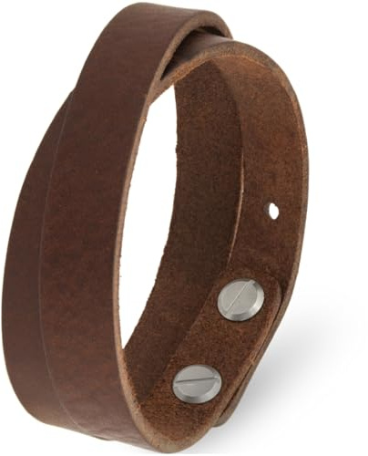 Simaru Lederarmband für Frauen & Männer, Echtleder-Armband mit Edelstahl Hakenverschluss, Premium-Qualität Made in Germany