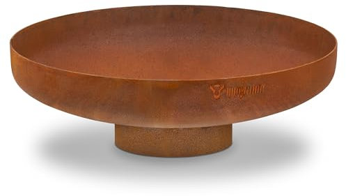 BBQ-Toro Braciere Ø 60 cm | Effetto Ruggine | Da Esterno con Gamba di Supporto | Garden Fire Pit, Fire Bowl per il Giardino
