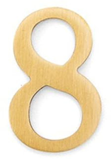 Self Adhesive House Numbers Stickers 2 Inch Modern Metal Brass Door Number Golden Mailbox Address Sign, for Cafe Hotel Wall Decor Room Office Apartment Exterior Decorative Garden Street(8)