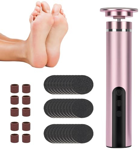 Hornhautentferner Elektrisch,2 in 1 Pediküre Set Fußpflege Elektrisch Mit 6 Einstellbare Geschwindigkeit LCD Display,Dermaglide Hornhaut Entferner Für Rissige Fersen Hornhaut Harte (Roségold Pulver)
